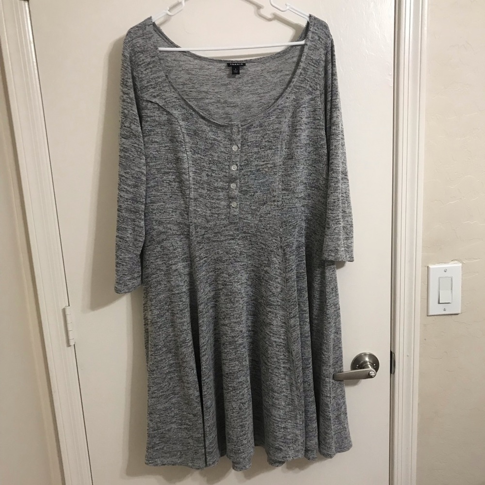 TORRID gray Henley skater dress